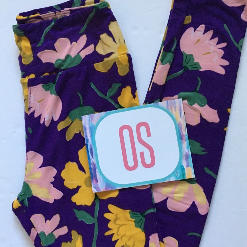 New LuLaRoe OS Leggings ~ purple background ~